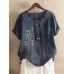 <b>Notice</b>: Undefined variable: alt_image in <b>/www/wwwroot/www.easyclothmall.com/vqmod/vqcache/vq2-catalog_view_theme_fastor_template_product_product.tpl</b> on line <b>162</b>Bohemian Print Button Crew Neck Short Sleeve T-Shirts