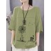 <b>Notice</b>: Undefined variable: alt_image in <b>/www/wwwroot/www.easyclothmall.com/vqmod/vqcache/vq2-catalog_view_theme_fastor_template_product_product.tpl</b> on line <b>162</b>Cotton Flower Printed Round Neck Artsy Thin T-Shirt for Women