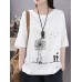 <b>Notice</b>: Undefined variable: alt_image in <b>/www/wwwroot/www.easyclothmall.com/vqmod/vqcache/vq2-catalog_view_theme_fastor_template_product_product.tpl</b> on line <b>155</b>Cotton Flower Printed Round Neck Artsy Thin T-Shirt for Women
