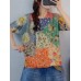 <b>Notice</b>: Undefined variable: alt_image in <b>/www/wwwroot/www.easyclothmall.com/vqmod/vqcache/vq2-catalog_view_theme_fastor_template_product_product.tpl</b> on line <b>155</b>Floral Print Color Block Loose Round neck Short Sleeve Knitted T-Shirt