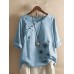 <b>Notice</b>: Undefined variable: alt_image in <b>/www/wwwroot/www.easyclothmall.com/vqmod/vqcache/vq2-catalog_view_theme_fastor_template_product_product.tpl</b> on line <b>162</b>Flower Butterfly Print Round Neck Long Sleeve Button T-shirts For Women