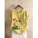 <b>Notice</b>: Undefined variable: alt_image in <b>/www/wwwroot/www.easyclothmall.com/vqmod/vqcache/vq2-catalog_view_theme_fastor_template_product_product.tpl</b> on line <b>162</b>Flower Embroidery O-neck Short Sleeve Button Casual T-shirts For Women