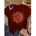 <b>Notice</b>: Undefined variable: alt_image in <b>/www/wwwroot/www.easyclothmall.com/vqmod/vqcache/vq2-catalog_view_theme_fastor_template_product_product.tpl</b> on line <b>162</b>Sunflower Moon Print O-neck Short Sleeve Casual T-shirts For Women