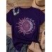 <b>Notice</b>: Undefined variable: alt_image in <b>/www/wwwroot/www.easyclothmall.com/vqmod/vqcache/vq2-catalog_view_theme_fastor_template_product_product.tpl</b> on line <b>162</b>Sunflower Moon Print O-neck Short Sleeve Casual T-shirts For Women
