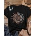 <b>Notice</b>: Undefined variable: alt_image in <b>/www/wwwroot/www.easyclothmall.com/vqmod/vqcache/vq2-catalog_view_theme_fastor_template_product_product.tpl</b> on line <b>155</b>Sunflower Moon Print O-neck Short Sleeve Casual T-shirts For Women