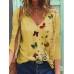 <b>Notice</b>: Undefined variable: alt_image in <b>/www/wwwroot/www.easyclothmall.com/vqmod/vqcache/vq2-catalog_view_theme_fastor_template_product_product.tpl</b> on line <b>162</b>Women Butterfly Print V-neck Regular Fit Long Sleeve Casual T-Shirt