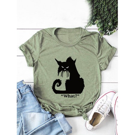 <b>Notice</b>: Undefined variable: alt_image in <b>/www/wwwroot/www.easyclothmall.com/vqmod/vqcache/vq2-catalog_view_theme_fastor_template_product_product.tpl</b> on line <b>133</b>Women Cartoon Cat Letter Printed O-Neck Casual Short Sleeve T-Shirts