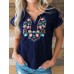 <b>Notice</b>: Undefined variable: alt_image in <b>/www/wwwroot/www.easyclothmall.com/vqmod/vqcache/vq2-catalog_view_theme_fastor_template_product_product.tpl</b> on line <b>162</b>Women Floral Embroidery V-Neck Vintage Short Sleeve T-Shirts