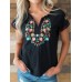 <b>Notice</b>: Undefined variable: alt_image in <b>/www/wwwroot/www.easyclothmall.com/vqmod/vqcache/vq2-catalog_view_theme_fastor_template_product_product.tpl</b> on line <b>162</b>Women Floral Embroidery V-Neck Vintage Short Sleeve T-Shirts
