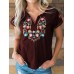 <b>Notice</b>: Undefined variable: alt_image in <b>/www/wwwroot/www.easyclothmall.com/vqmod/vqcache/vq2-catalog_view_theme_fastor_template_product_product.tpl</b> on line <b>155</b>Women Floral Embroidery V-Neck Vintage Short Sleeve T-Shirts