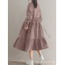 <b>Notice</b>: Undefined variable: alt_image in <b>/www/wwwroot/www.easyclothmall.com/vqmod/vqcache/vq2-catalog_view_theme_fastor_template_product_product.tpl</b> on line <b>162</b>Women Corduroy CasualLace-up Ruffles Hem Loose Full Sleeve Mid-Calf Length Midi Dress