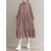 <b>Notice</b>: Undefined variable: alt_image in <b>/www/wwwroot/www.easyclothmall.com/vqmod/vqcache/vq2-catalog_view_theme_fastor_template_product_product.tpl</b> on line <b>155</b>Women Corduroy CasualLace-up Ruffles Hem Loose Full Sleeve Mid-Calf Length Midi Dress