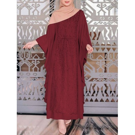 <b>Notice</b>: Undefined variable: alt_image in <b>/www/wwwroot/www.easyclothmall.com/vqmod/vqcache/vq2-catalog_view_theme_fastor_template_product_product.tpl</b> on line <b>133</b>Women Long Sleeve Lace Patchwork Bat Sleeve Kaftan Tunic Solid Color Pleats Midi Dresses