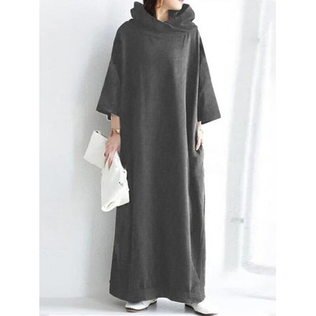 <b>Notice</b>: Undefined variable: alt_image in <b>/www/wwwroot/www.easyclothmall.com/vqmod/vqcache/vq2-catalog_view_theme_fastor_template_product_product.tpl</b> on line <b>133</b>Women Loose Sweatshirt Maxi Length Side Pockets Hooded Midi Dresses