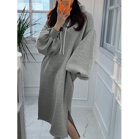<b>Notice</b>: Undefined variable: alt_image in <b>/www/wwwroot/www.easyclothmall.com/vqmod/vqcache/vq2-catalog_view_theme_fastor_template_product_product.tpl</b> on line <b>133</b>Women Puff Sleeve Solid Color Split Side Pockets Hooded Maxi Length Loose Drawstring Midi Dresses
