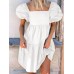 <b>Notice</b>: Undefined variable: alt_image in <b>/www/wwwroot/www.easyclothmall.com/vqmod/vqcache/vq2-catalog_view_theme_fastor_template_product_product.tpl</b> on line <b>162</b>Women Puff Sleeve Square Collar Pure Color Knee Length Dress with Back Zipper