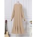 <b>Notice</b>: Undefined variable: alt_image in <b>/www/wwwroot/www.easyclothmall.com/vqmod/vqcache/vq2-catalog_view_theme_fastor_template_product_product.tpl</b> on line <b>162</b>Women Solid Color Sweatshirt Dress Ruffle Puff Sleeve Calf Length O-Neck Midi Dresses