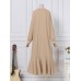 <b>Notice</b>: Undefined variable: alt_image in <b>/www/wwwroot/www.easyclothmall.com/vqmod/vqcache/vq2-catalog_view_theme_fastor_template_product_product.tpl</b> on line <b>162</b>Women Solid Color Sweatshirt Dress Ruffle Puff Sleeve Calf Length O-Neck Midi Dresses