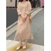 <b>Notice</b>: Undefined variable: alt_image in <b>/www/wwwroot/www.easyclothmall.com/vqmod/vqcache/vq2-catalog_view_theme_fastor_template_product_product.tpl</b> on line <b>162</b>Women Solid Side Fork Elastic Waist Lace-up Ankle Length Midi Dresses