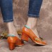 <b>Notice</b>: Undefined variable: alt_image in <b>/www/wwwroot/www.easyclothmall.com/vqmod/vqcache/vq2-catalog_view_theme_fastor_template_product_product.tpl</b> on line <b>162</b>Retro Splicing Floral Leather Slip On Block Heel Pumps Dress Shoes