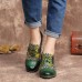 <b>Notice</b>: Undefined variable: alt_image in <b>/www/wwwroot/www.easyclothmall.com/vqmod/vqcache/vq2-catalog_view_theme_fastor_template_product_product.tpl</b> on line <b>162</b>Vintage Leather Floral Plaid Splicing Lace-up Green Chunky Heel Pumps