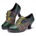 <b>Notice</b>: Undefined variable: alt_image in <b>/www/wwwroot/www.easyclothmall.com/vqmod/vqcache/vq2-catalog_view_theme_fastor_template_product_product.tpl</b> on line <b>162</b>Vintage Leather Floral Plaid Splicing Lace-up Green Chunky Heel Pumps