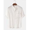 Mens 100% Cotton Solid Short Sleeve Henley Shirts