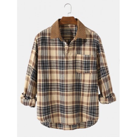 <b>Notice</b>: Undefined variable: alt_image in <b>/www/wwwroot/www.easyclothmall.com/vqmod/vqcache/vq2-catalog_view_theme_fastor_template_product_product.tpl</b> on line <b>133</b>Mens Vintage Plaid Casual Fit Cotton Long Sleeve Henley Shirts With Pocket